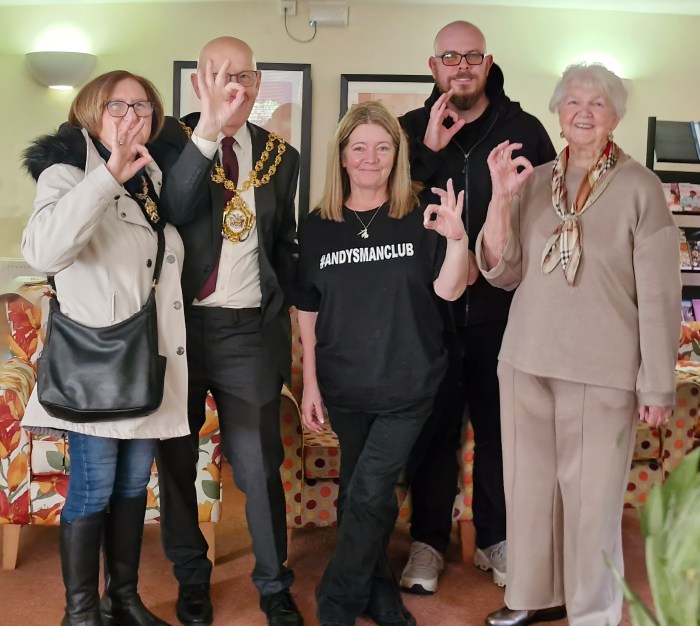Throstle Court Pop Idol Charity Calendar with the Mayor and Andy's Man Club 